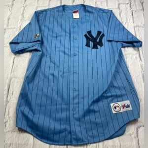Vintage New York Yankees Baseball Jersey Men’s Size L Blue MLB USA Made